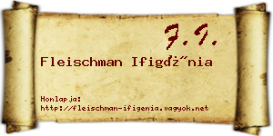 Fleischman Ifigénia névjegykártya